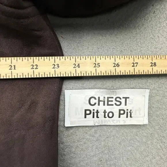 LL Bean BCT4 Faux Shearling Sherpa Long Coat Womens Large Brown Button - Picture 3 of 10